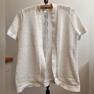 Northern Reflections White Open-Knit Cardigan
